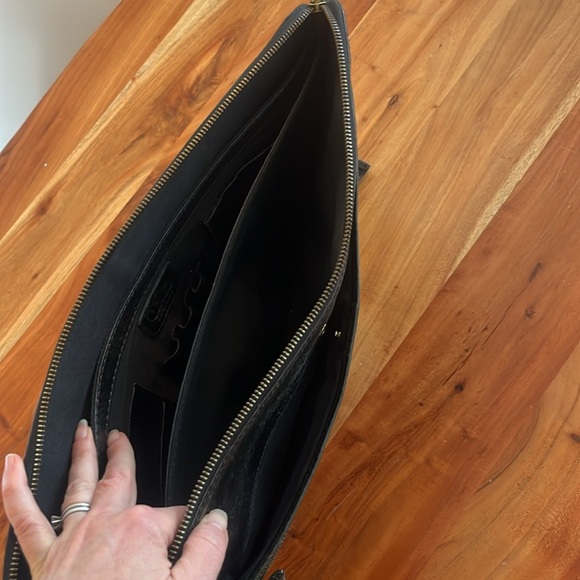 Vintage Men’s Umi Distressed Black Brown Leather Large Zip Portfolio Briefcase - Picture 6 of 14